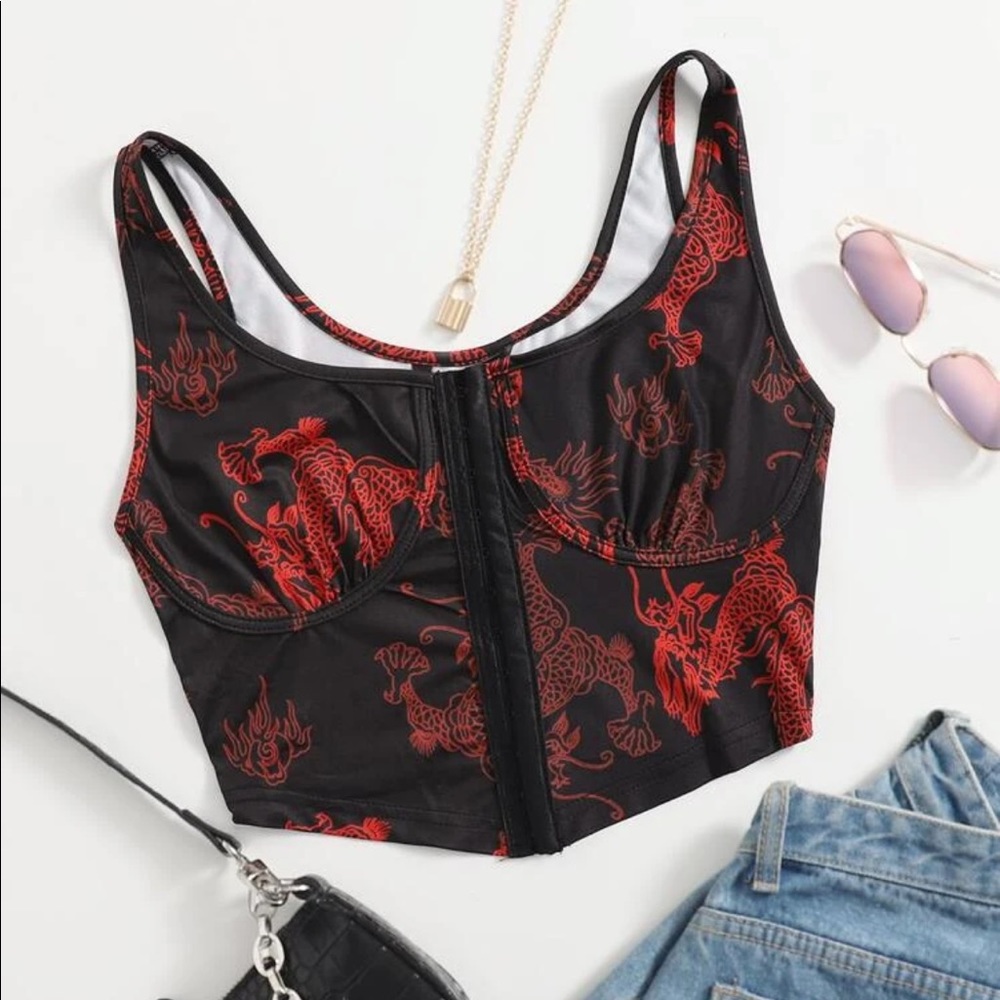 Shein Dragon Corset Top 🧡